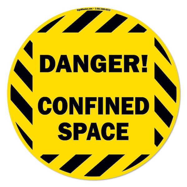 Confined Space 16in Non-Slip Floor Marker, 12PK, 16 in L, 16 in H, FD-2-C-16-12PK-99957